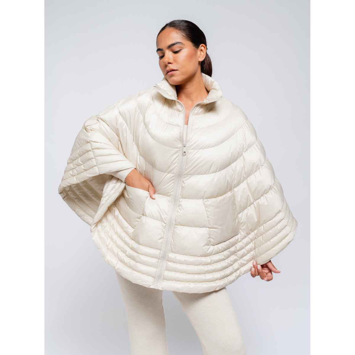 Puffer cape shop coat